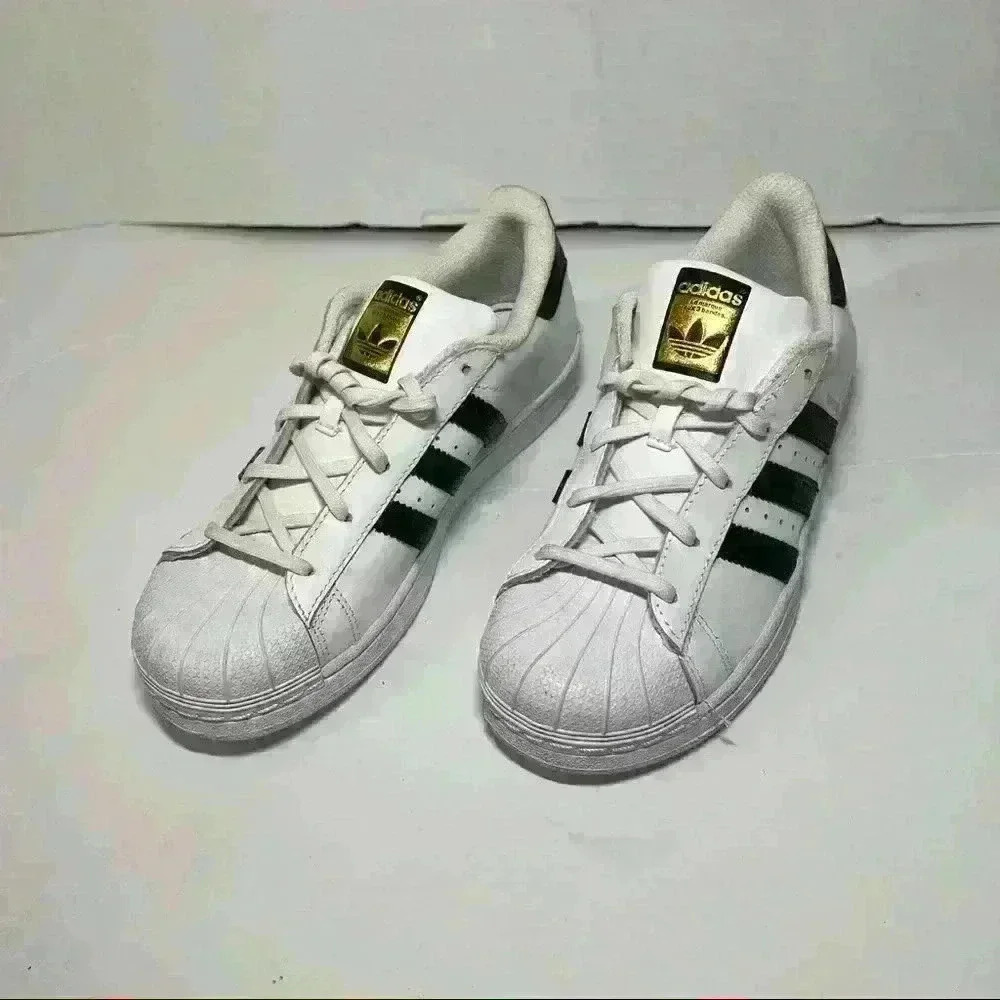 ADDIAS Unisex Kid’s Superstar White Black Stripe Sz 3 School Preppy Classic - Picture 3 of 11